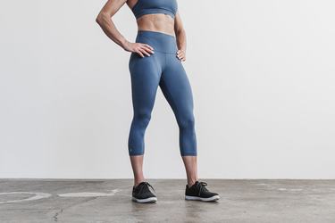 Nobull High-Rise Crop Matte Women's Tights Blue | Australia (UY7198)